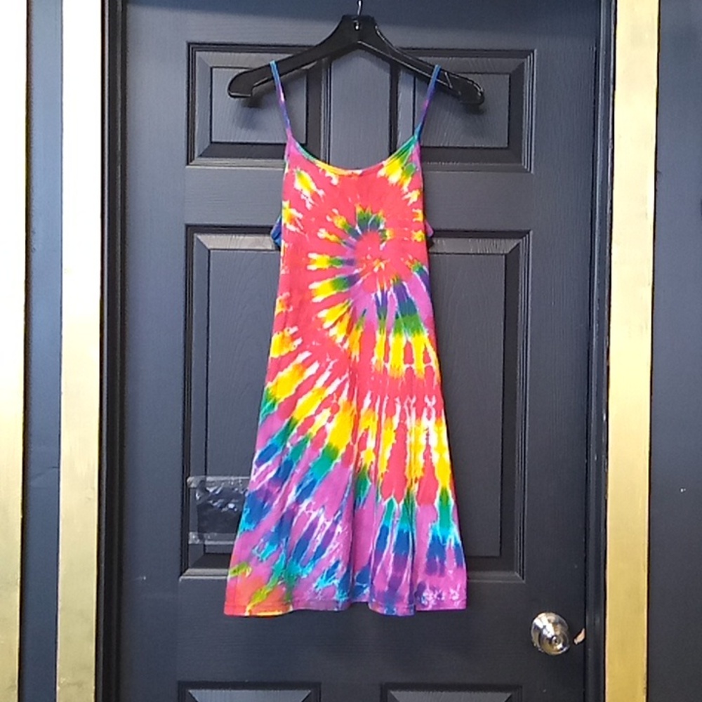 Vibrant Tie-Dye Spaghetti Strap Dress